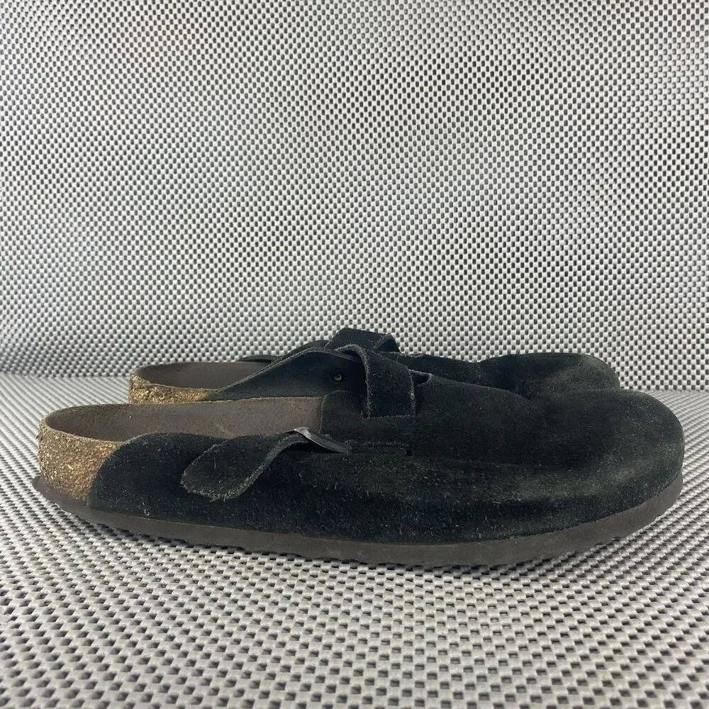 Birkenstock Boston Sandals Adult 43 Black Leather Slide Clog Casual